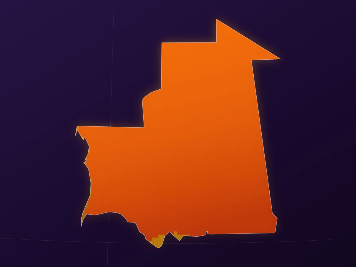 Mapa kraju Mauretania